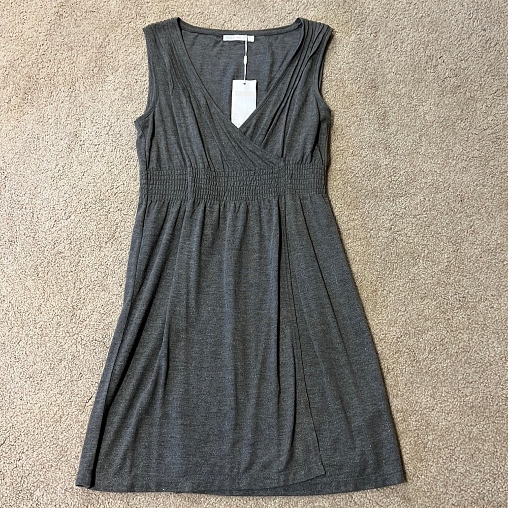 Casual gray dress with shimmer.